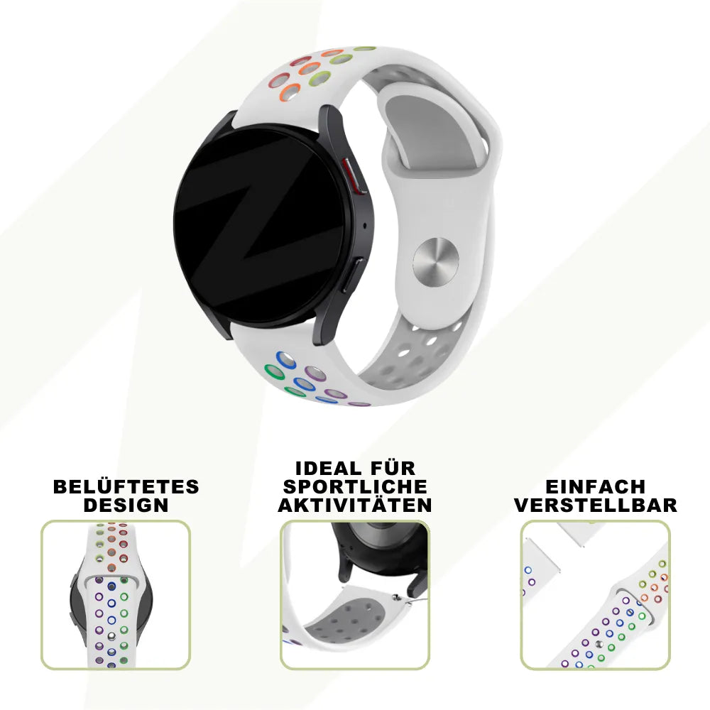 Bandz Bracelet sport 'Deluxe' Coros Apex 2 (blanc/arc-en-ciel)