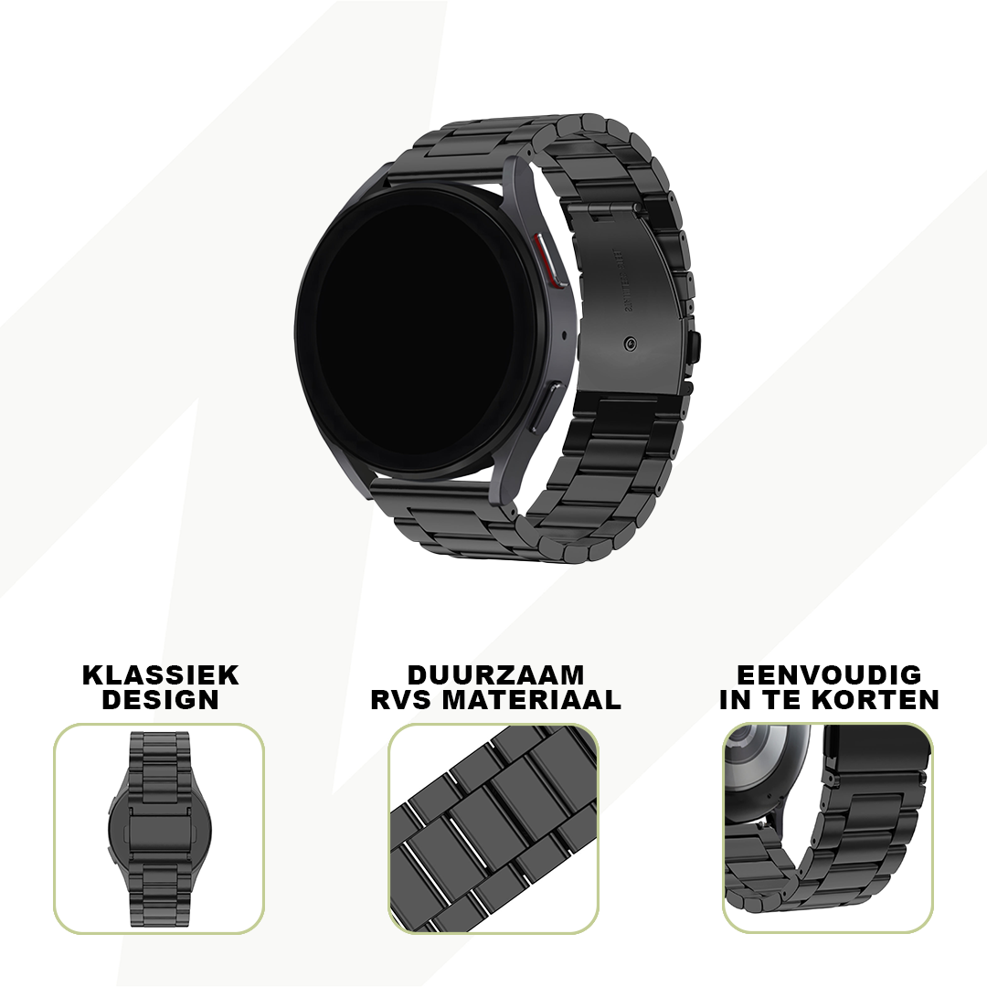 Bandz Bracelet acier 'Classic' Garmin Approach S44 (noir)
