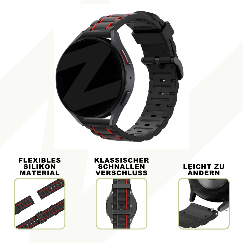 Bandz Bracelet sport à rayuresSuunto 9 Peak Pro (noir/rouge)