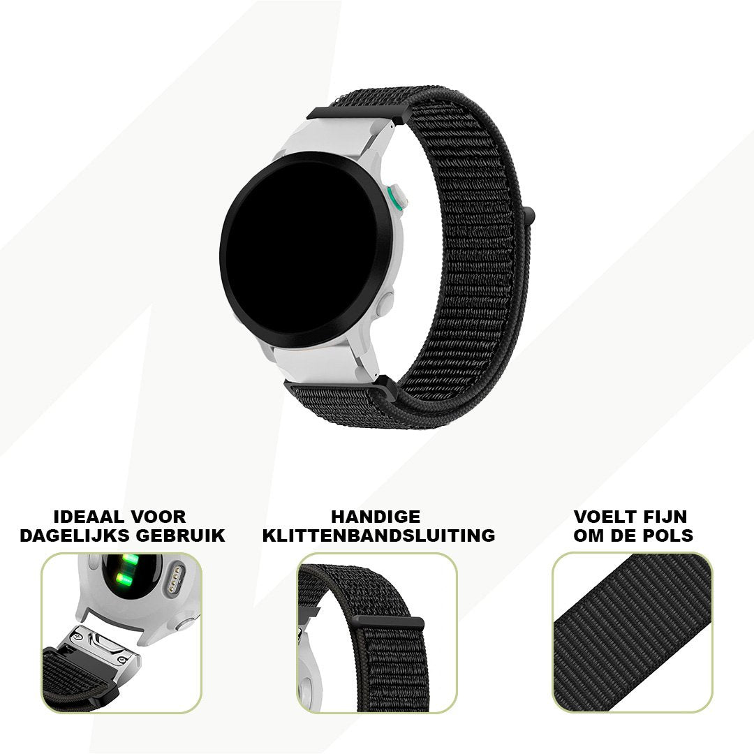 Bandz Bracelet nylon Loop Garmin Forerunner 935 (noir)