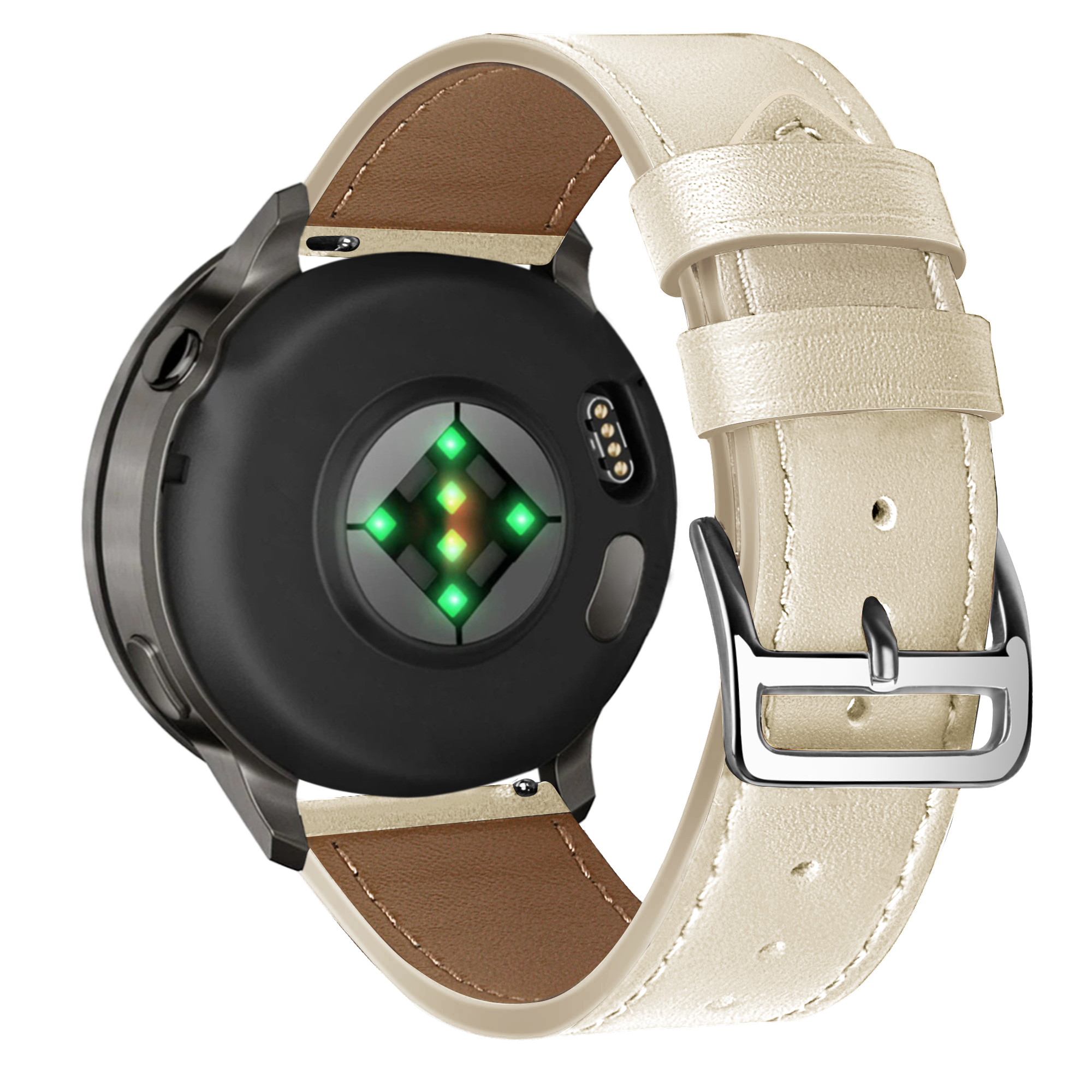 Bandz Garmin Venu 4 - 41mm Leather Strap 'Deluxe' (Beige)