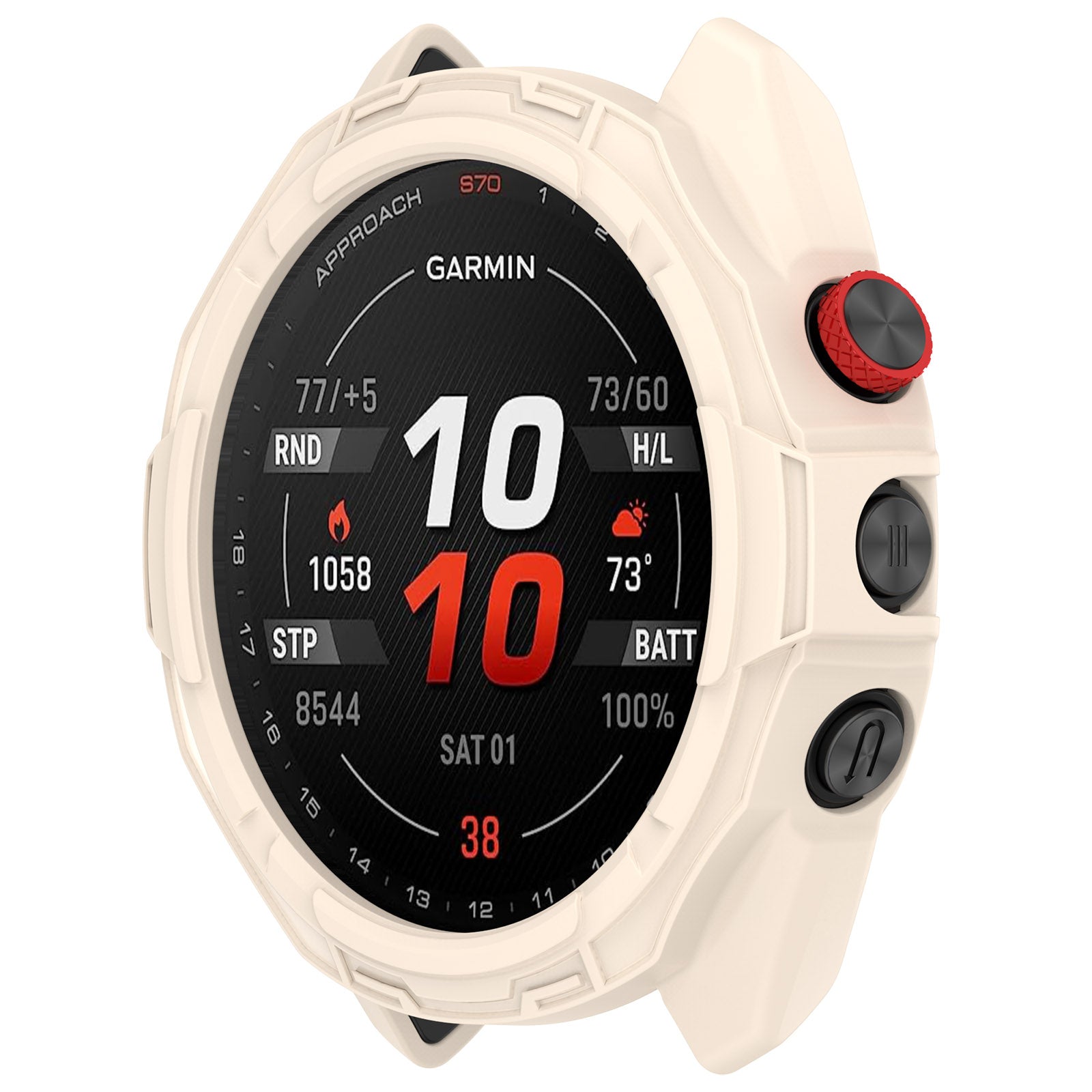 Coque TPU résistante Garmin Approach S70 - 42mm (beige)