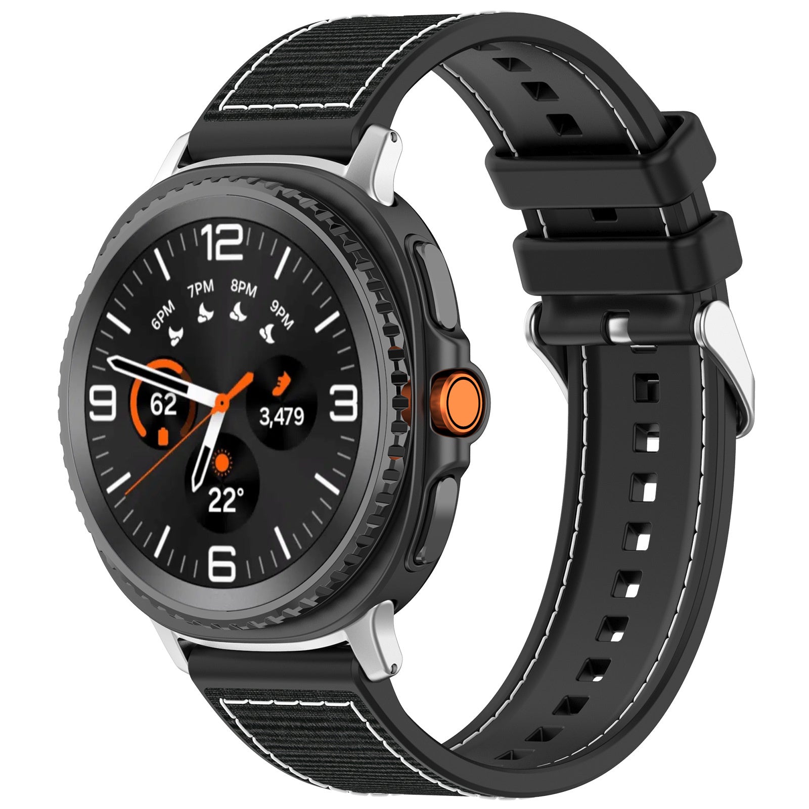 Samsung Galaxy Watch 8 Classic Nylon Hybrid Strap (Black)
