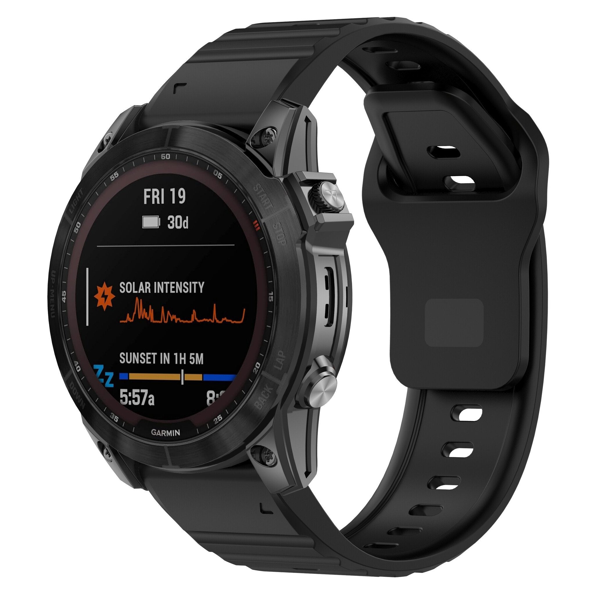 Bracelet silicone Outdoor Garmin Fenix 8 Pro - 51mm (noir)