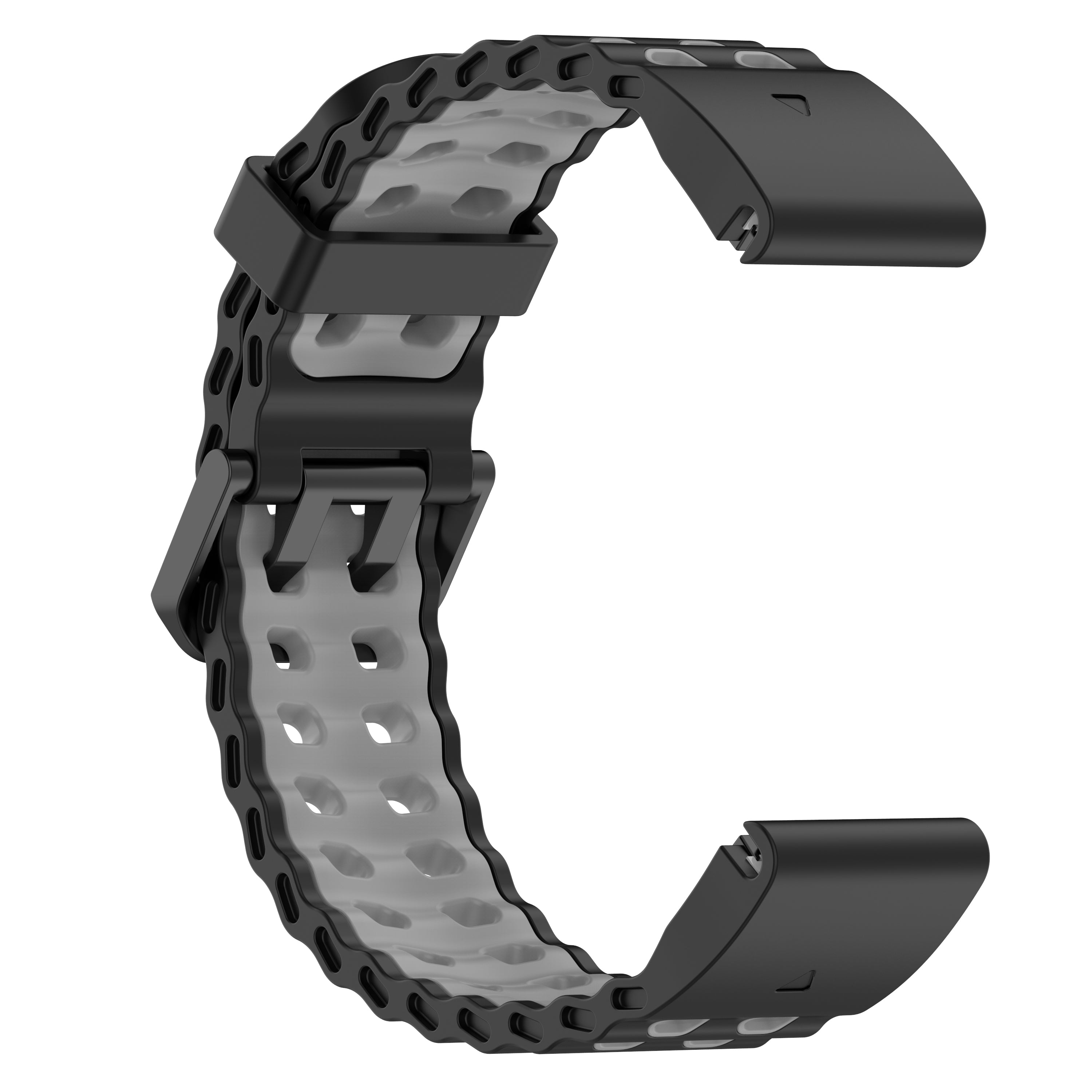 Bracelet sport ondulé Garmin Instinct 2x (noir/gris)