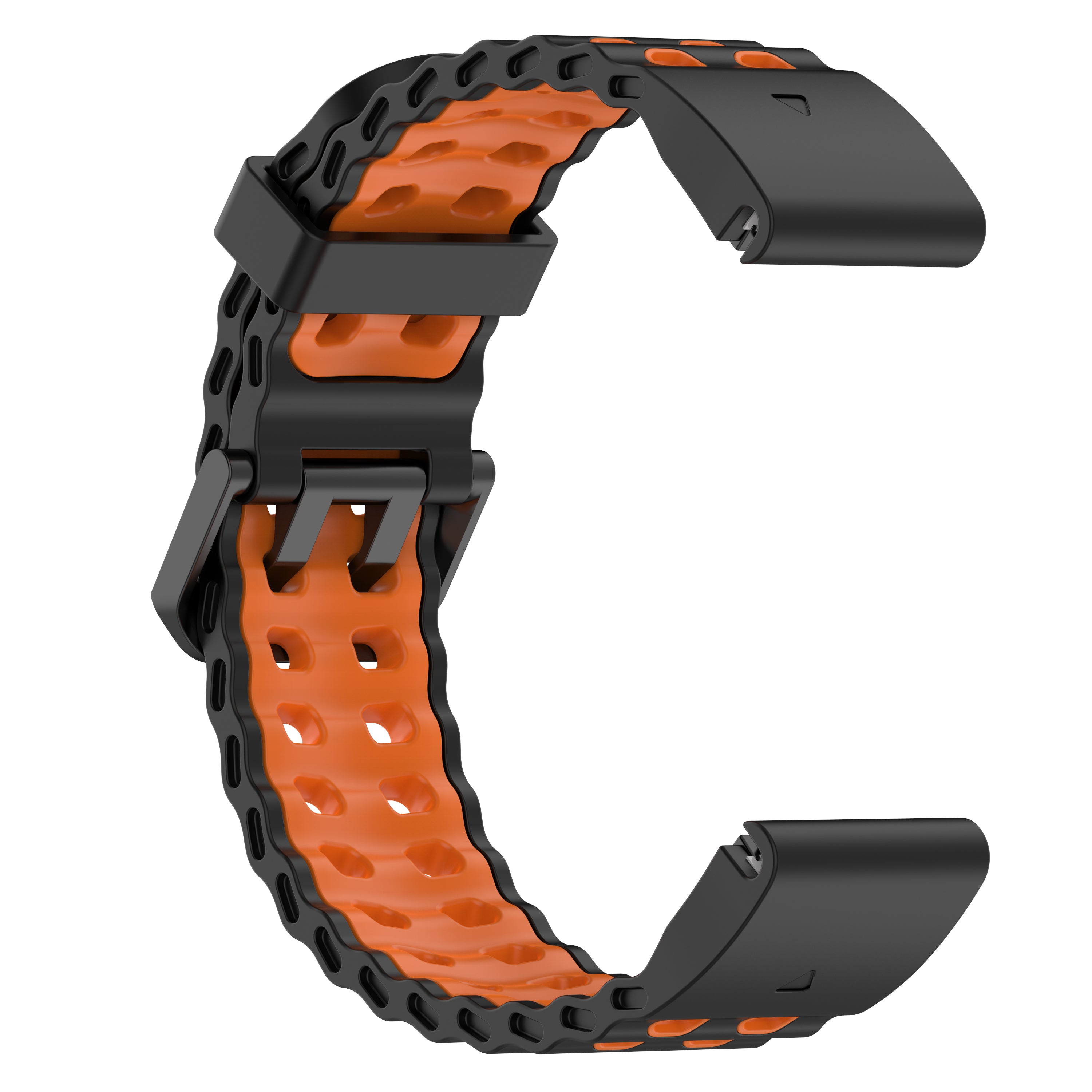 Bracelet sport ondulé Garmin Instinct 2x (noir/orange)