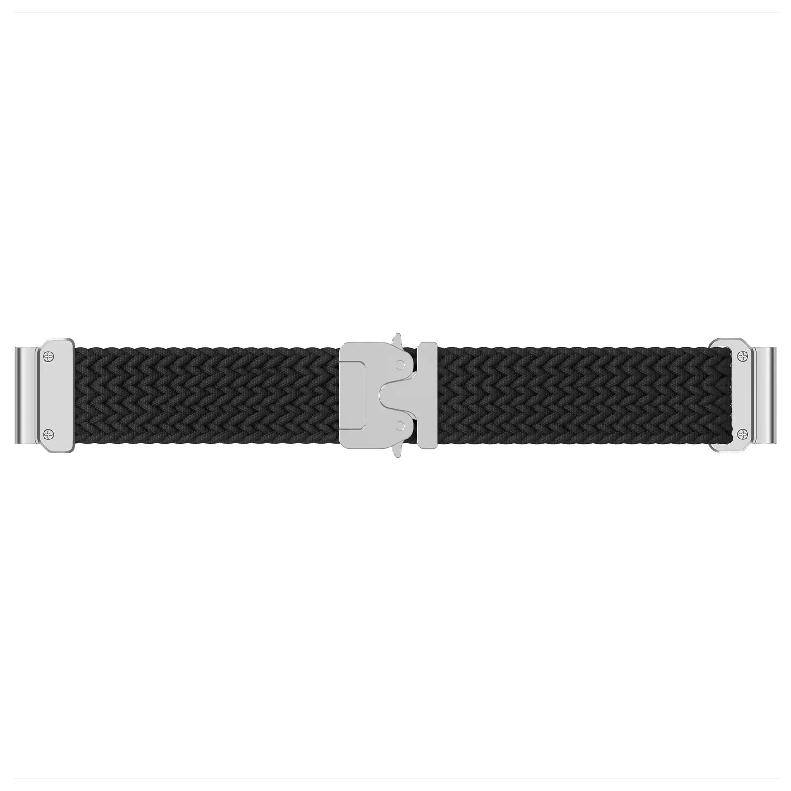Bracelet tressé boucle en P Garmin Instinct (noir avec argent)
