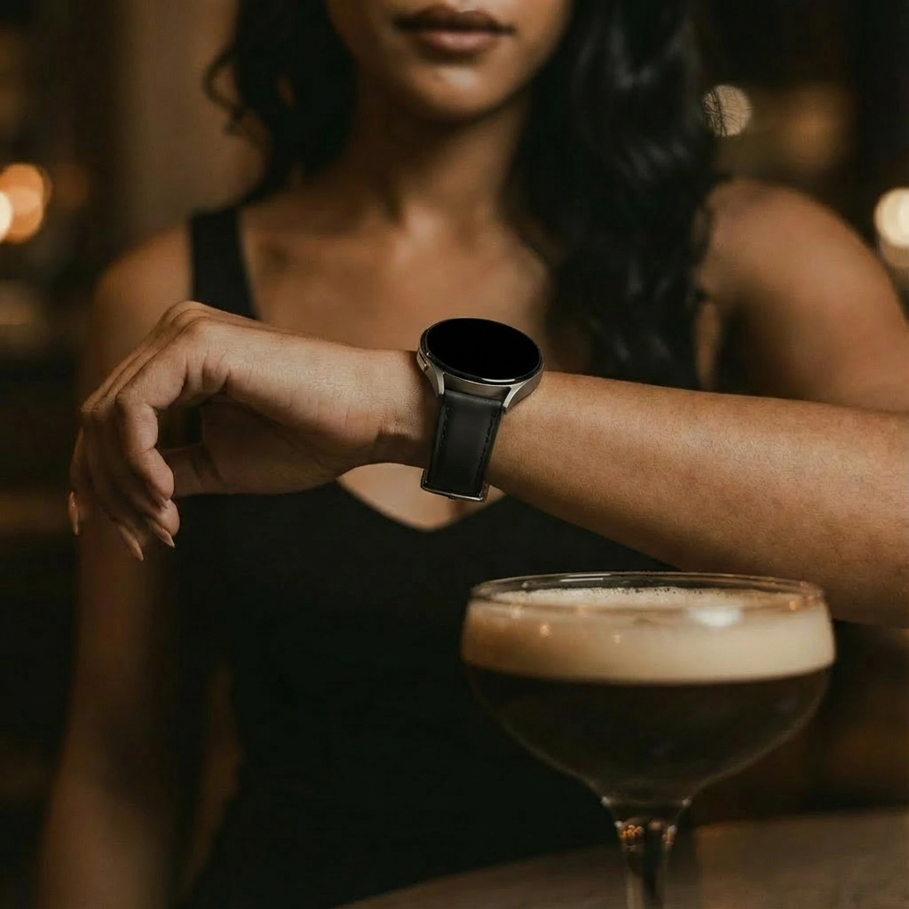 Bracelet cuir 'réglage fin' Samsung Galaxy Watch 5 - 44mm (noir)