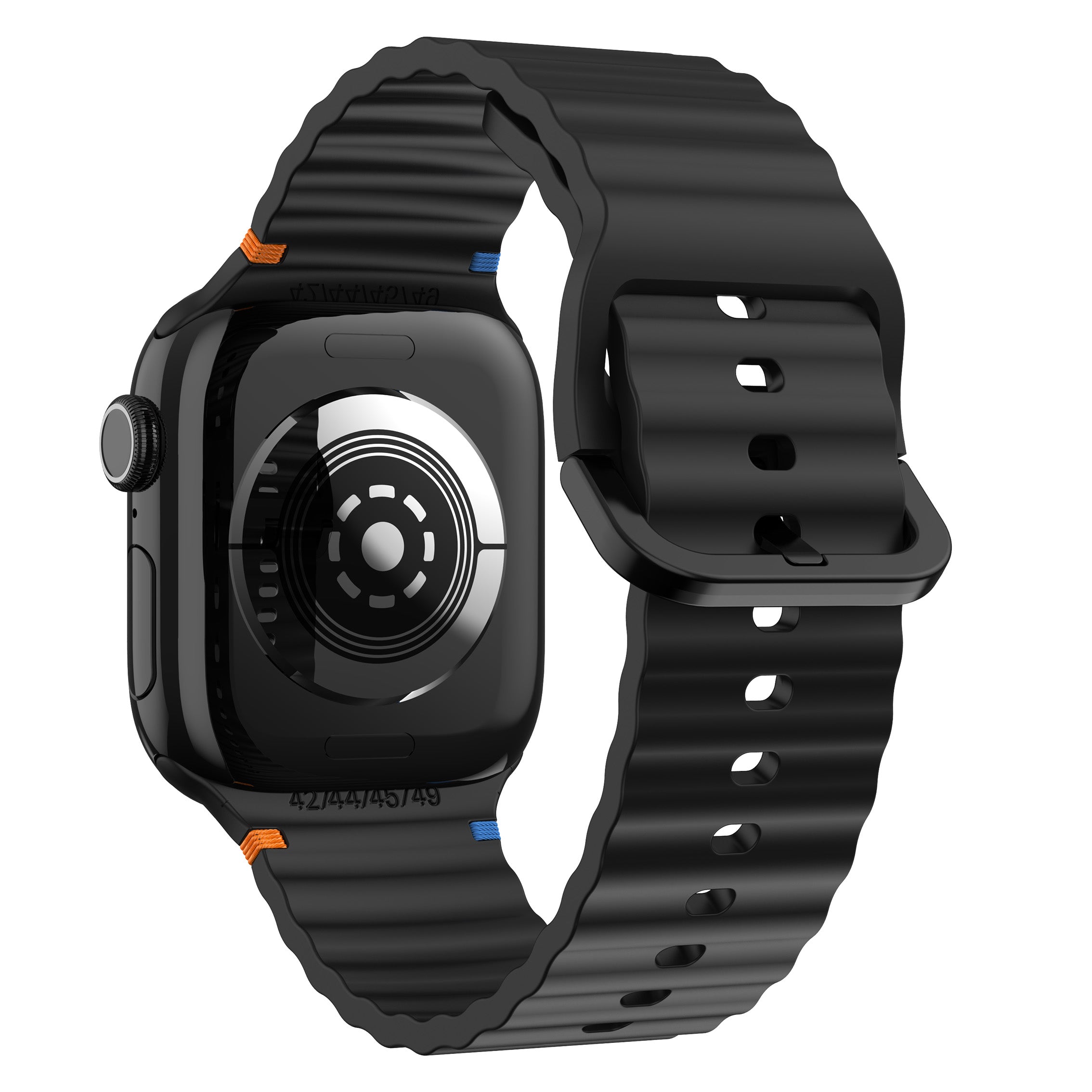 Bracelet Silicone Wave Apple Watch (noir)