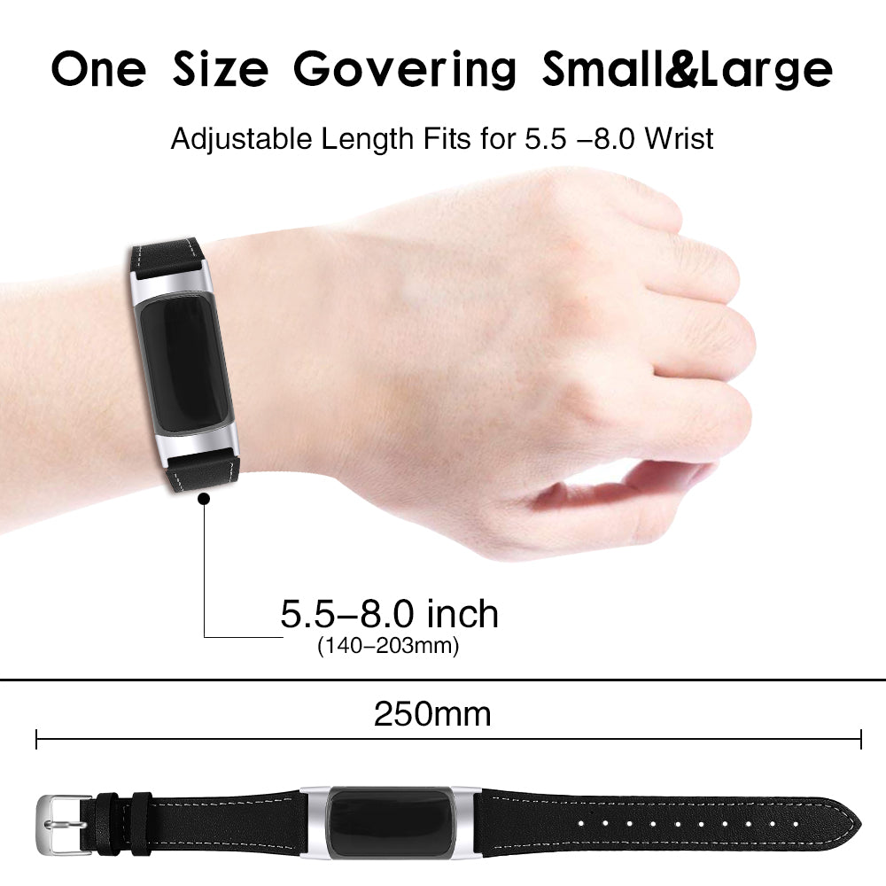 Fitbit Charge 6 Modern Leather Strap (Black)