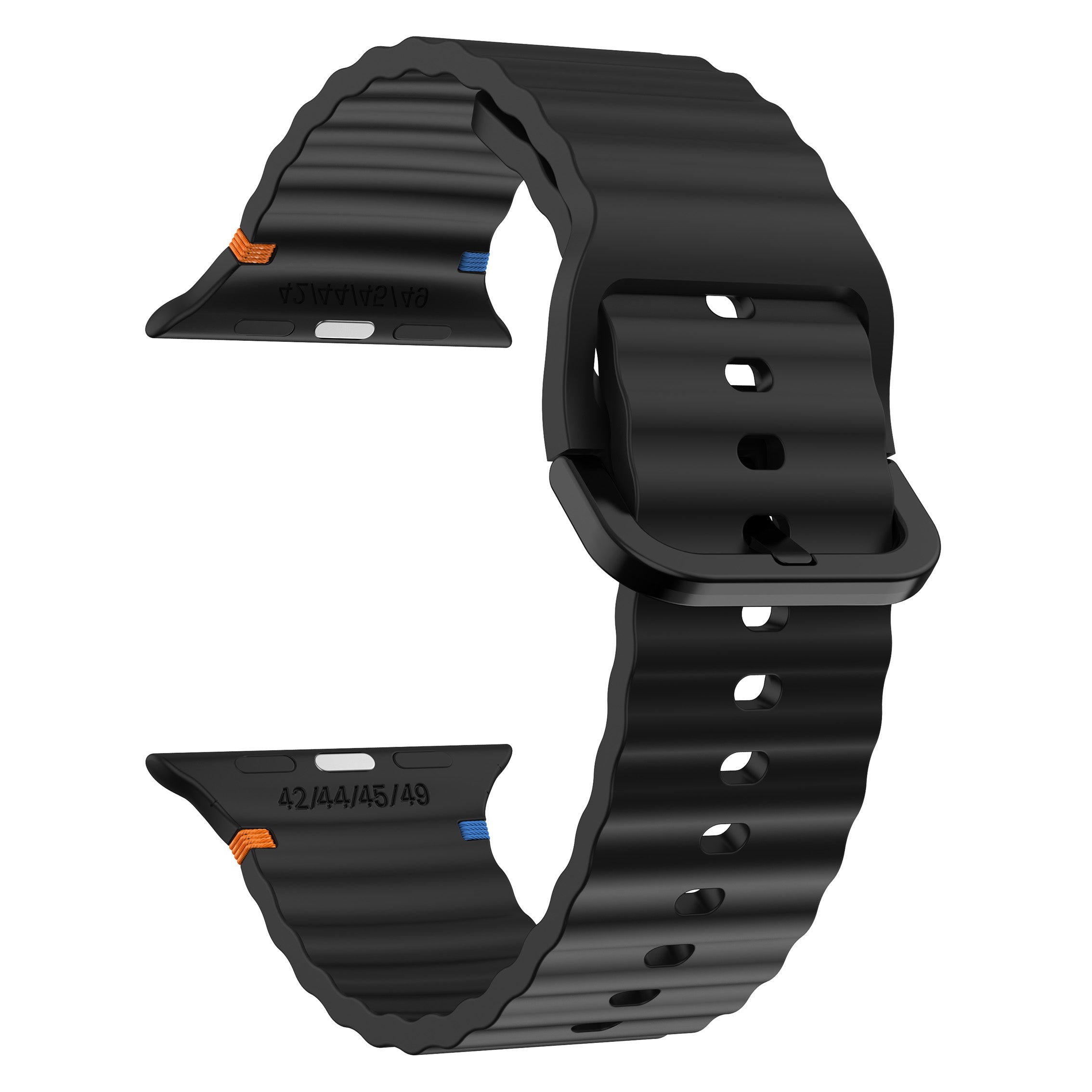 Bracelet Silicone Wave Apple Watch (noir)