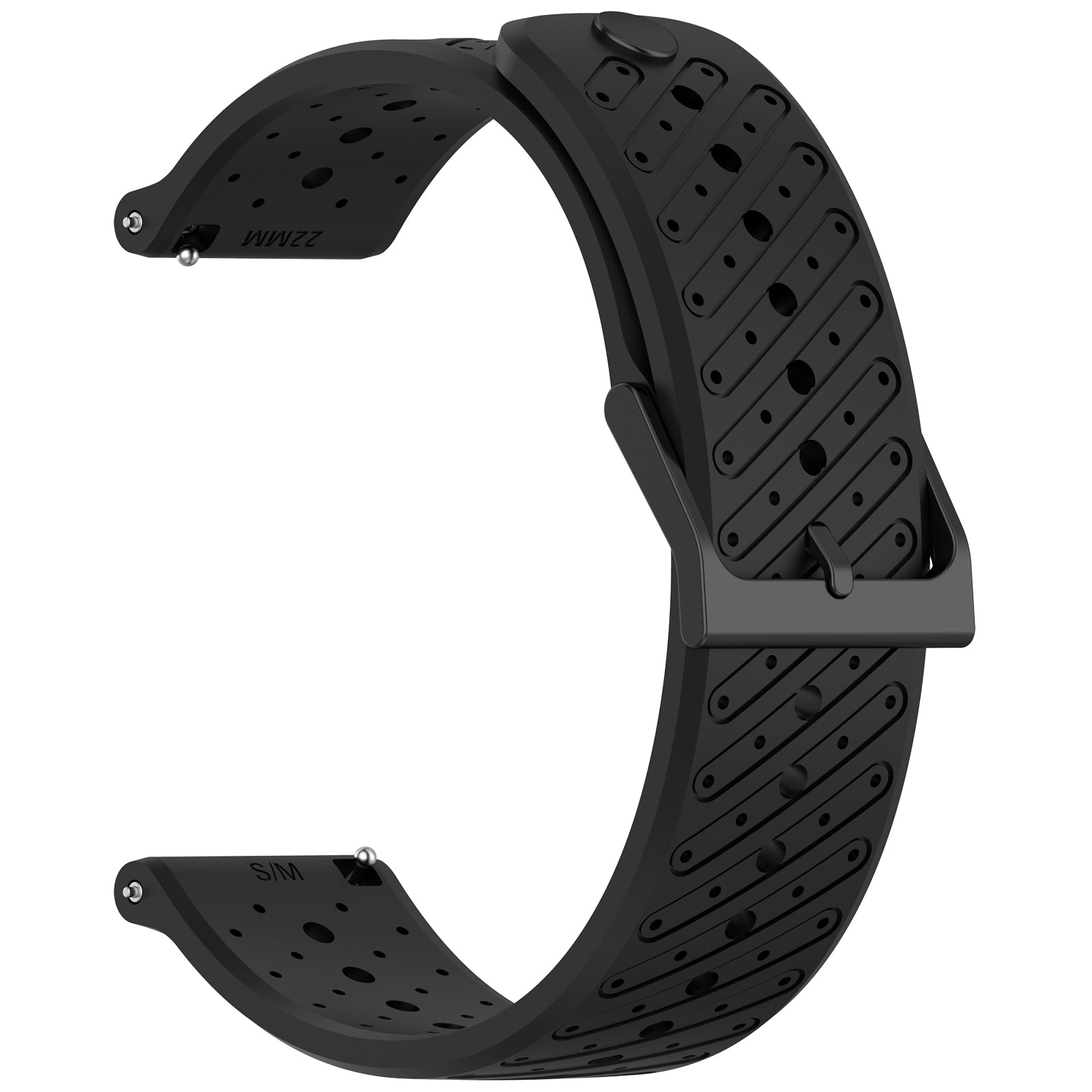 Bracelet silicone à rayures Coros Apex 46mm (noir)