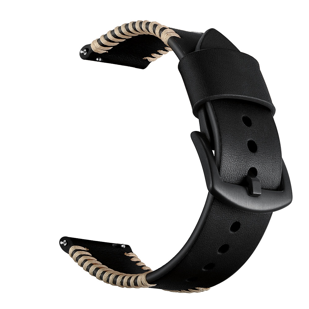 Bracelet en cuir cousu Polar Ignite 2 (noir)