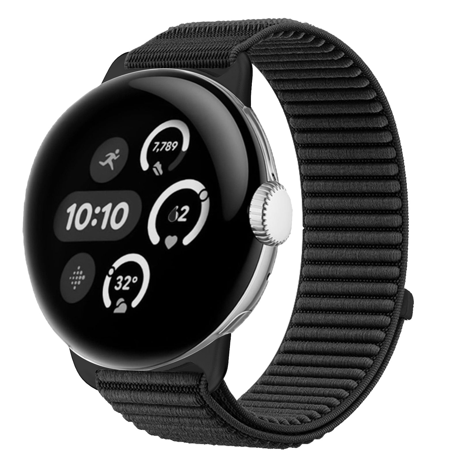 Bracelet nylon ondulé Google Pixel Watch 3 - 41mm (noir)