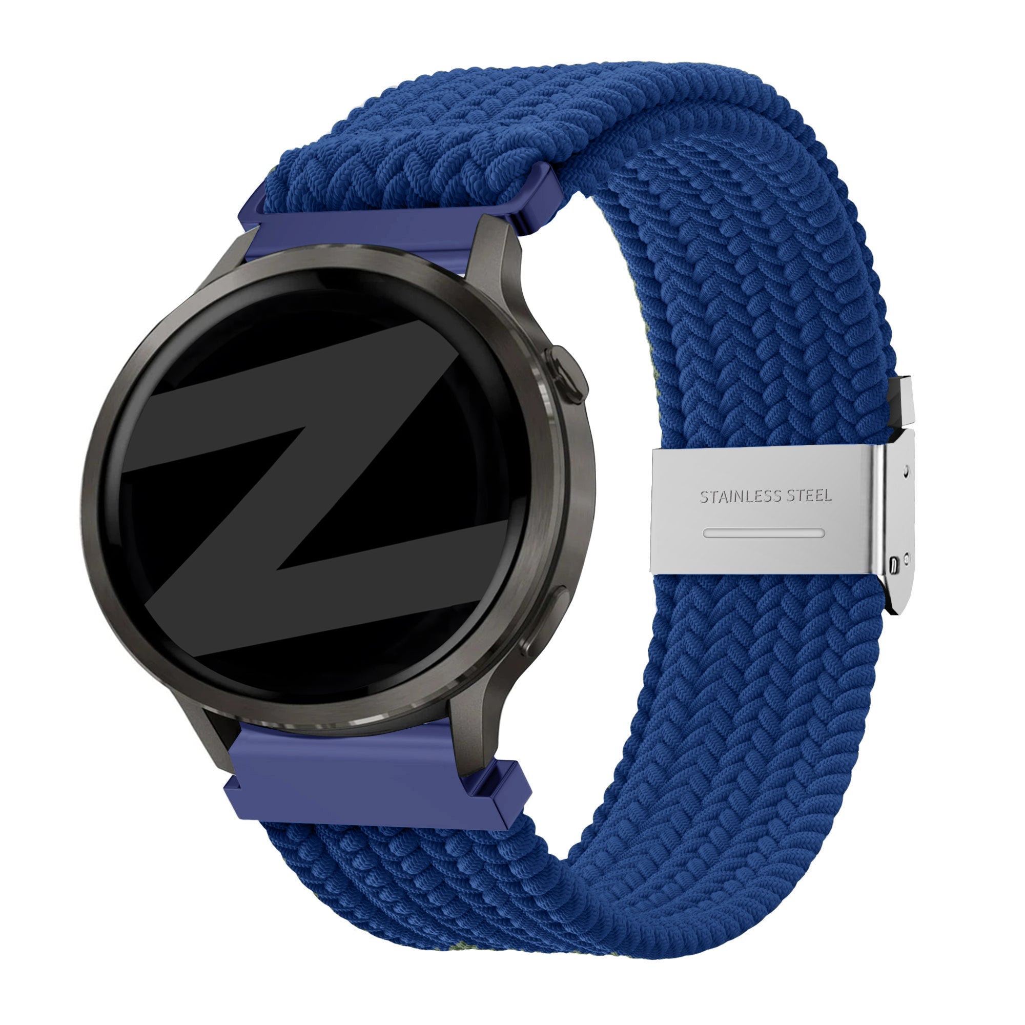 Bandz Garmin Forerunner 570 - 42mm Woven Nylon Strap (Blue)