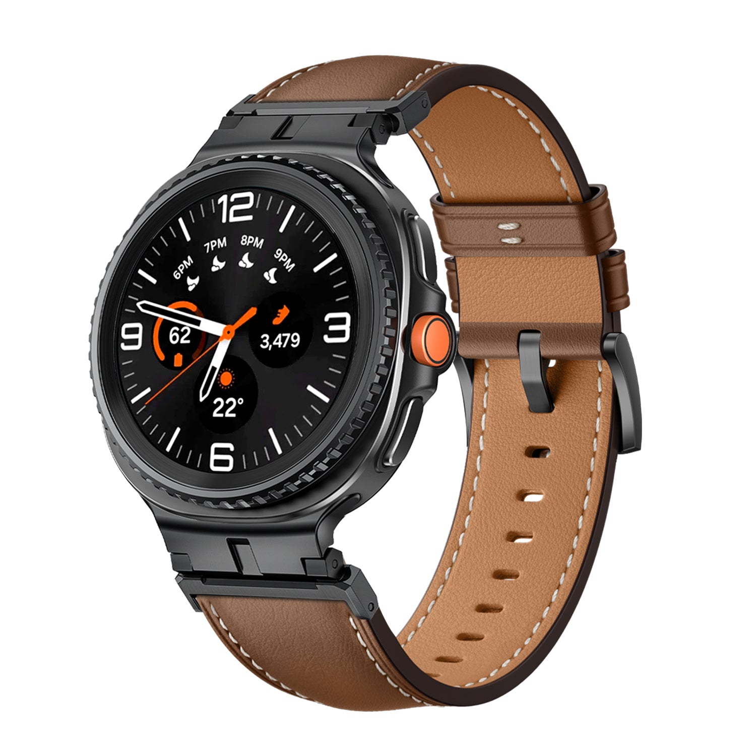 Bracelet cuir Premium Samsung Galaxy Watch 8 Classic (marron)
