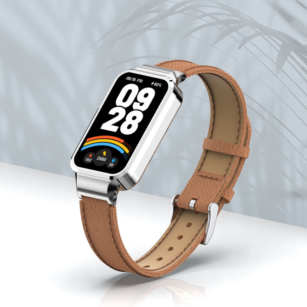 Bracelet cuir Xiaomi Smart Band 9 Active (brun)
