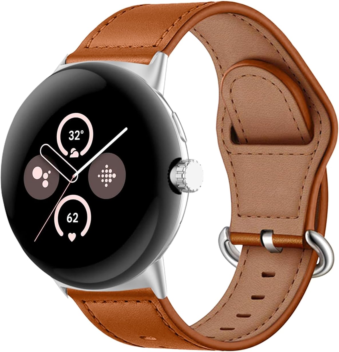Bracelet cuir à maillons Google Pixel Watch 3 - 41mm (marron)