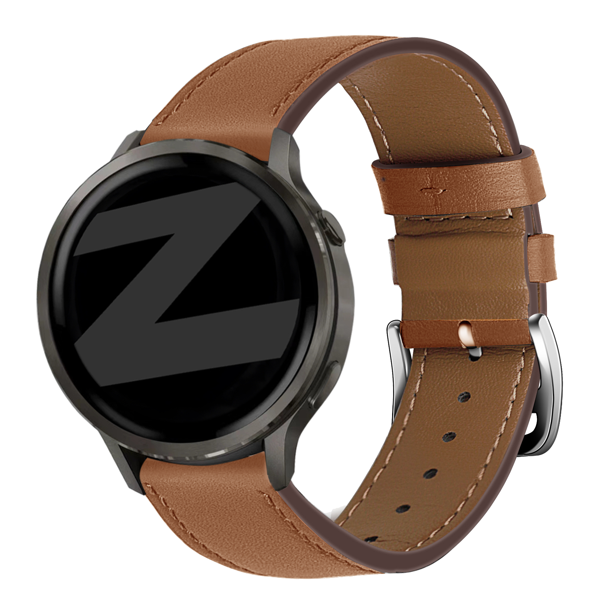 Bandz Bracelet cuir 'Deluxe' Garmin Venu 2 (marron)