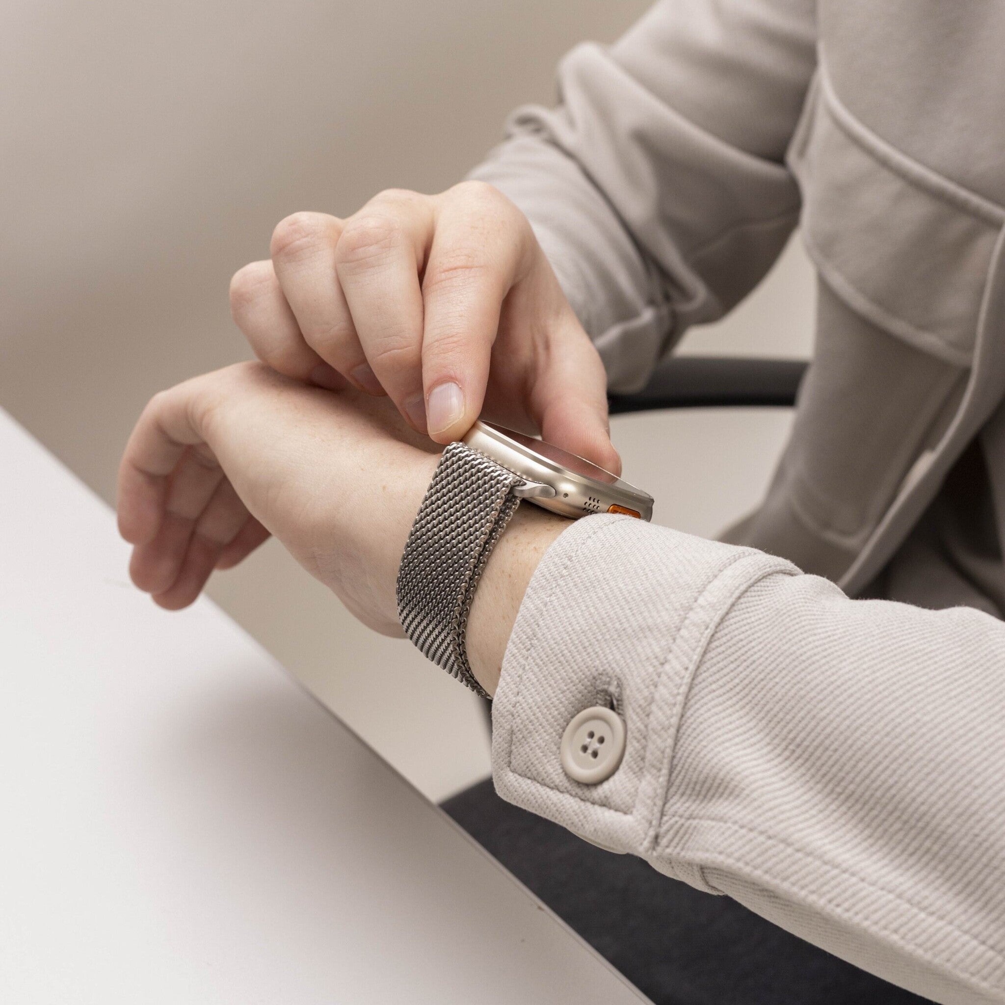 Apple Watch Modern Milanese Strap (Titanium)