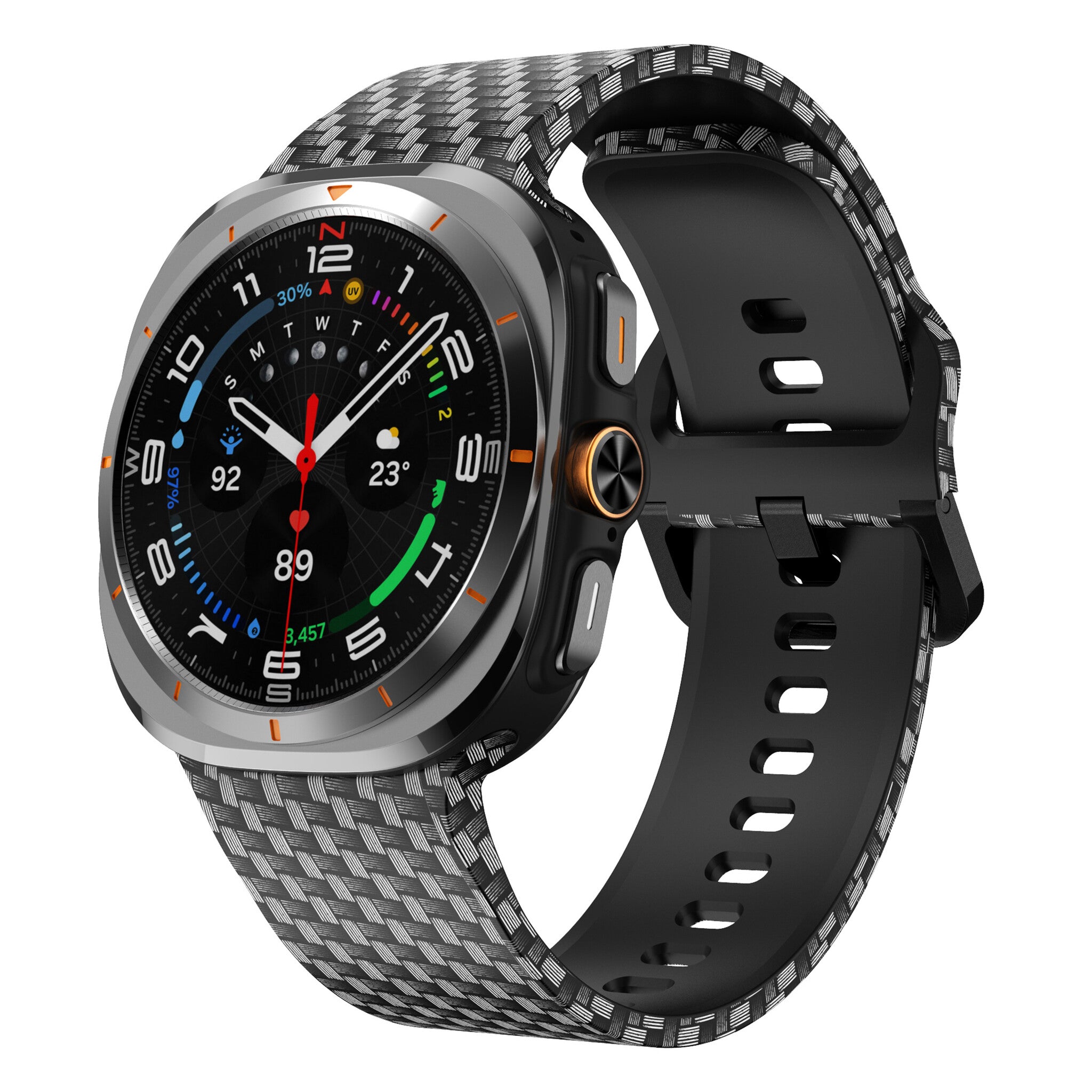 Carbon Fiber Samsung Galaxy Watch Ultra Silicone Strap