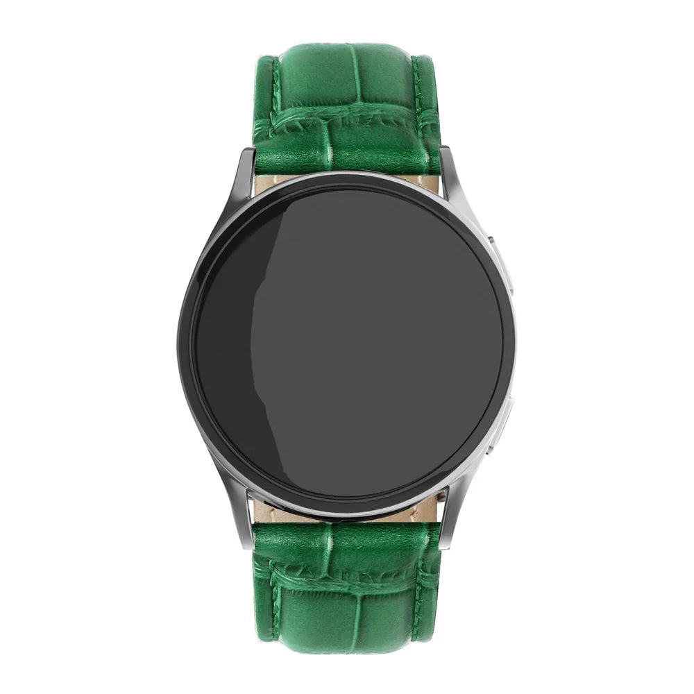 Bracelet cuir crocodile granulé Withings ScanWatch Nova (vert)