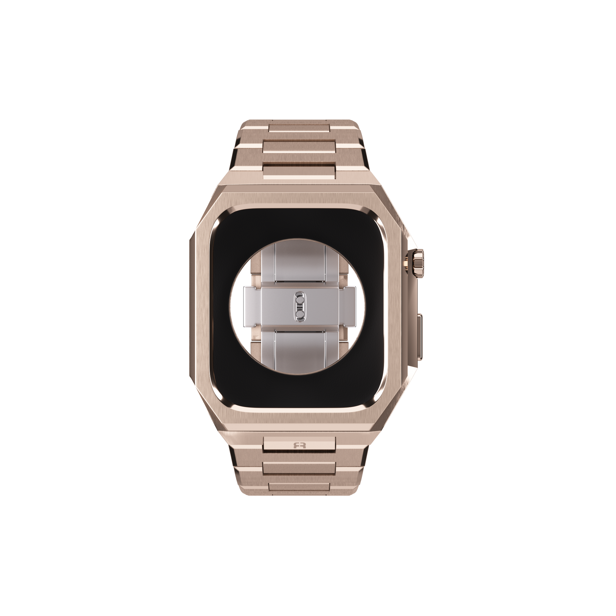 Reqior Apple Watch 45mm Case with Steel Strap 'Nautilus' (Rose Gold)