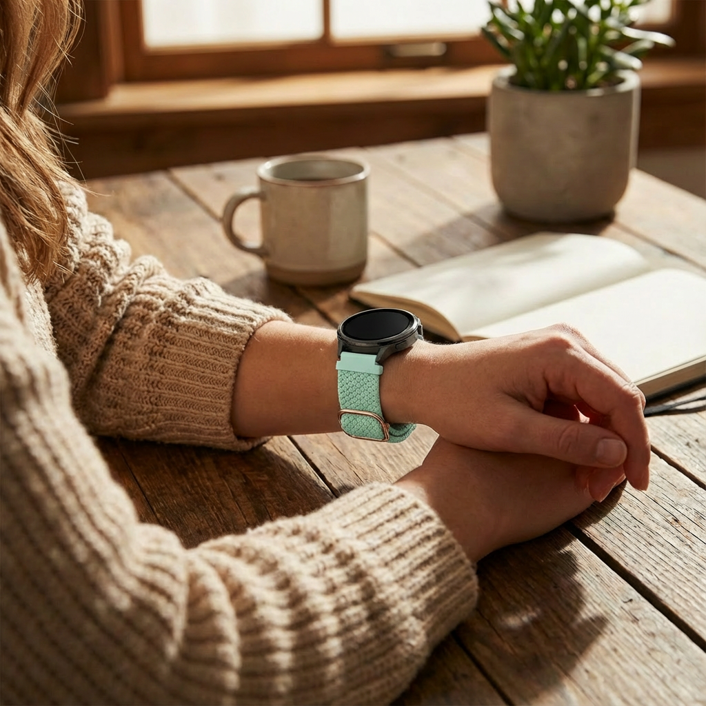 Bandz Bracelet tressé réglable Garmin Venu 2s (turquoise)