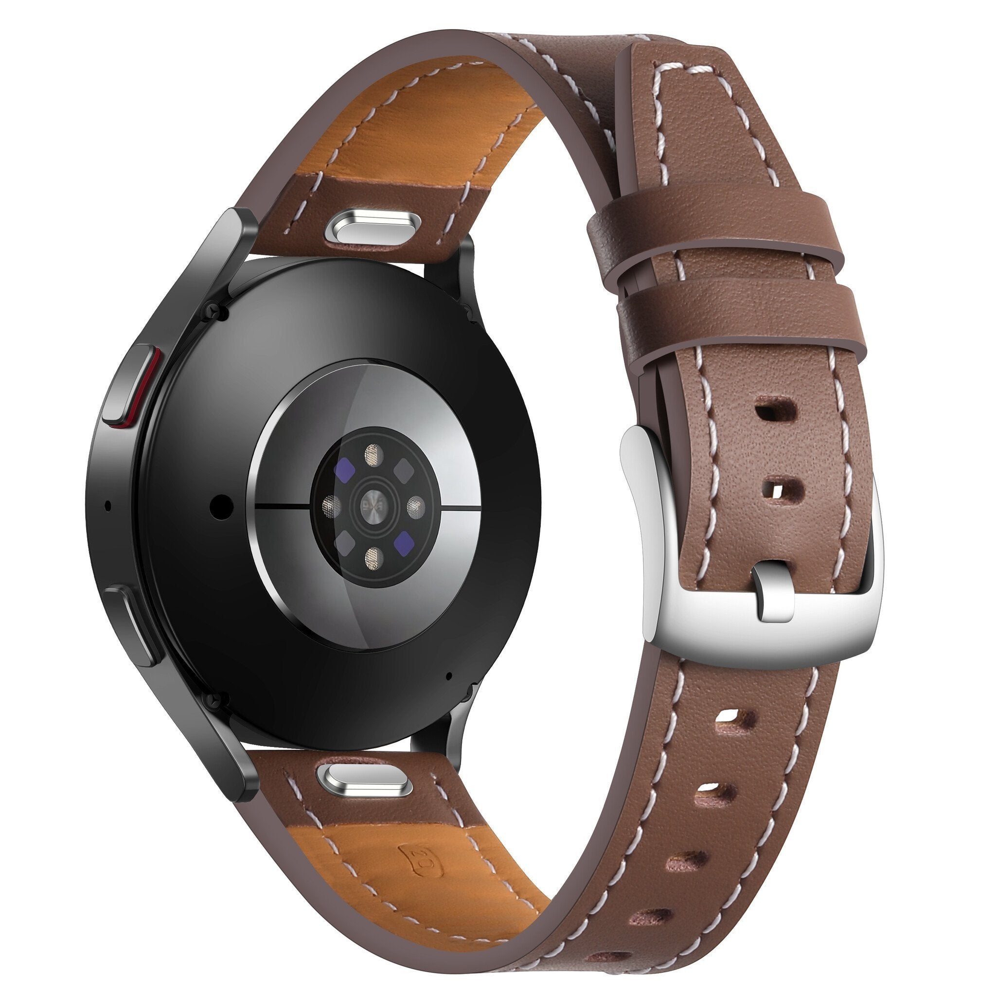 Bracelet cuir 'One Push' Samsung Galaxy Watch 4 - 40mm (marron foncé)