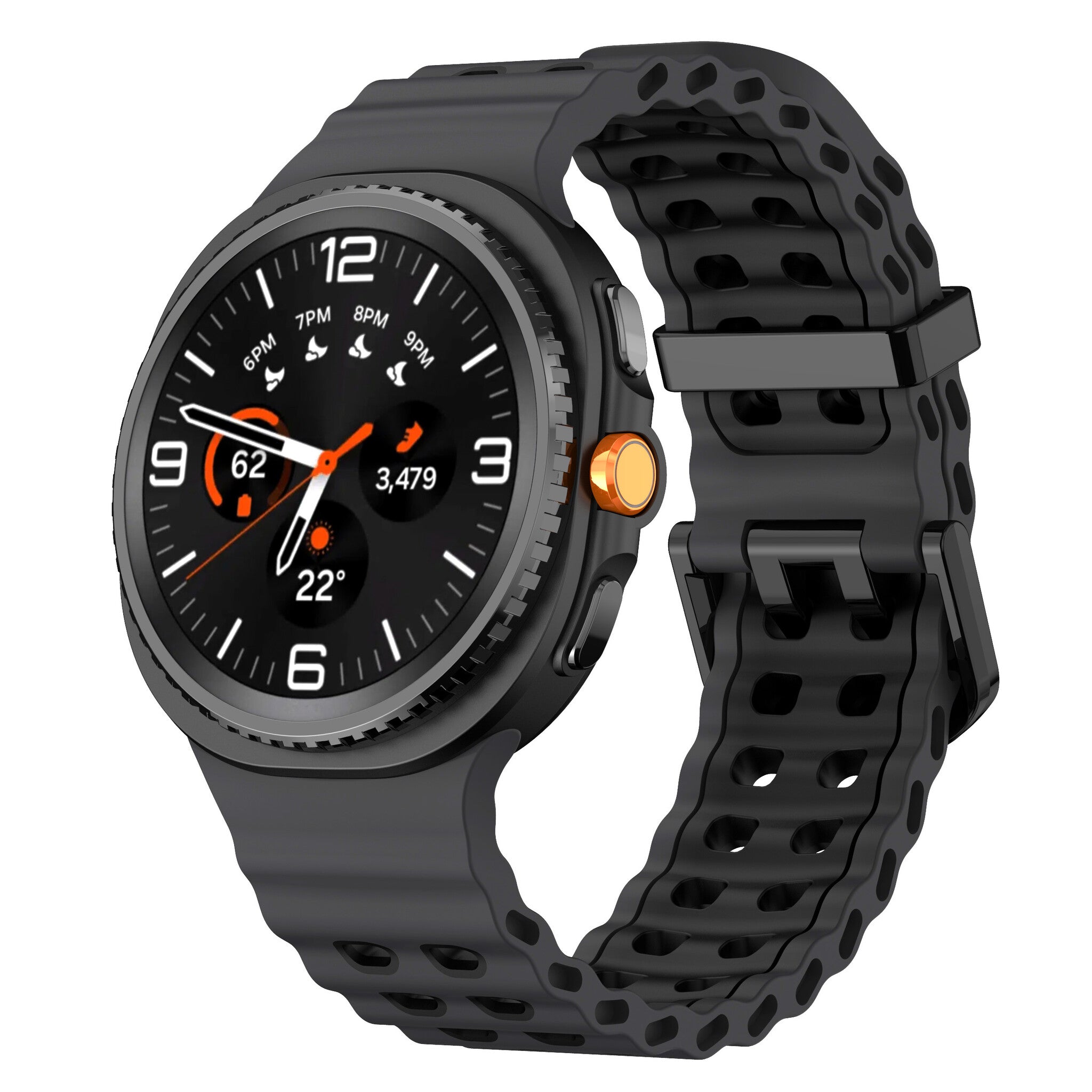 Bracelet Ocean Samsung Galaxy Watch 8 - 44mm (gris foncé/noir)