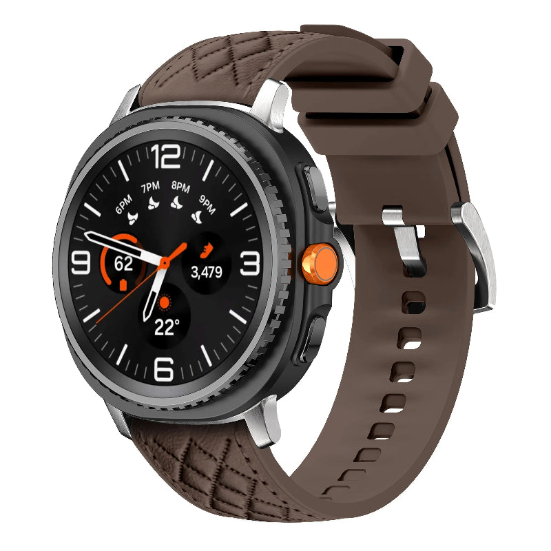 galaxy watch 8 44mm leather hybrid band dark brown