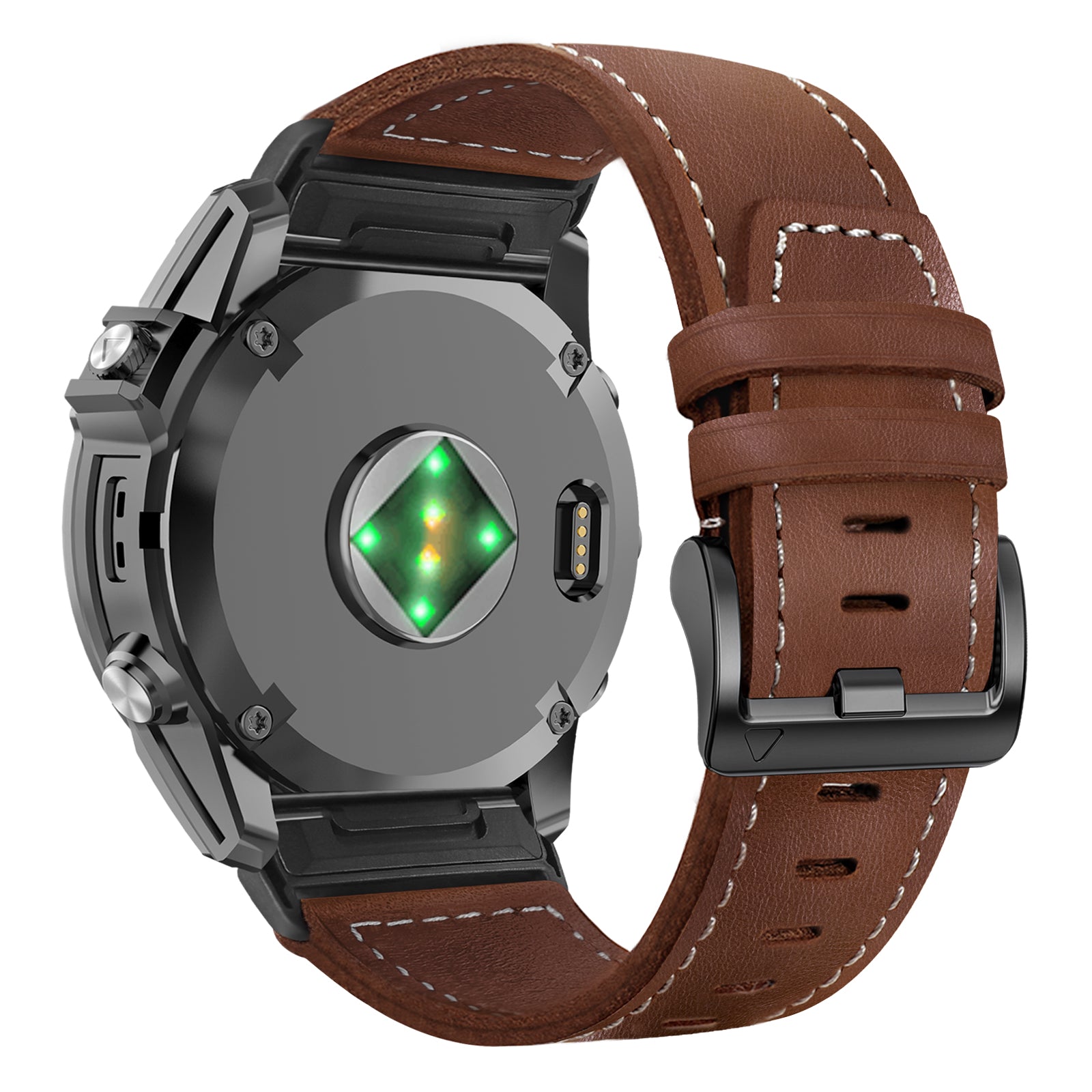 Bracelet cuir premium Garmin Fenix 7 (marron foncé)