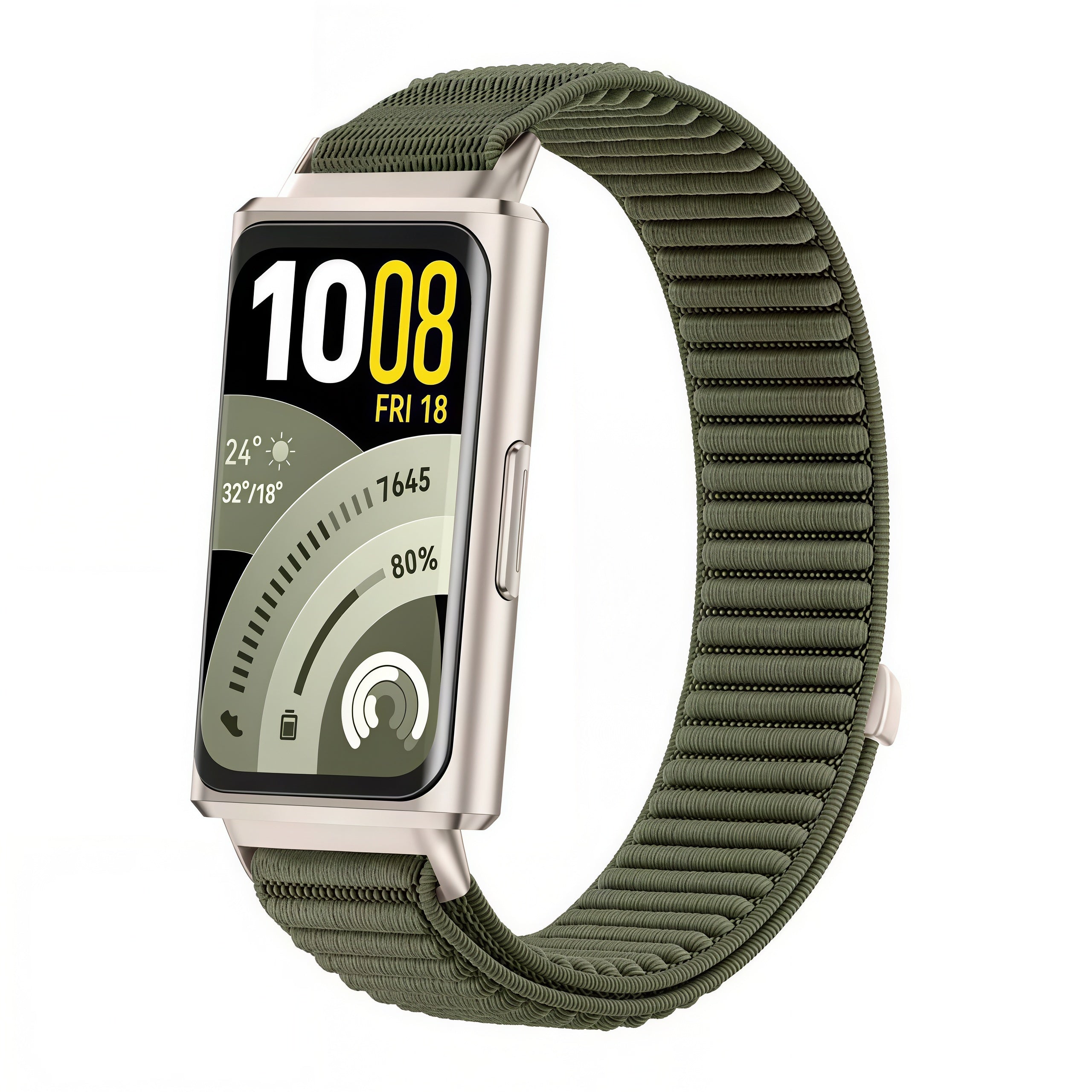 Bracelet nylon ondulé Huawei Band 11 Pro (vert foncé)