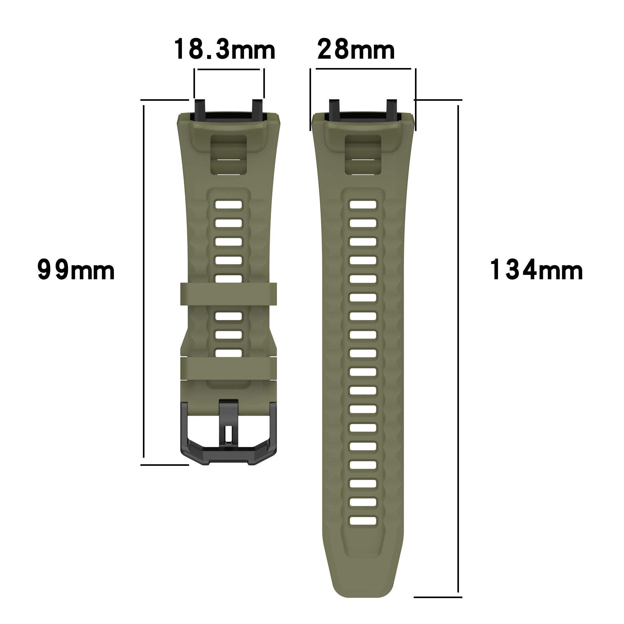 Bracelet silicone Amazfit T-Rex 3 (vert foncé)