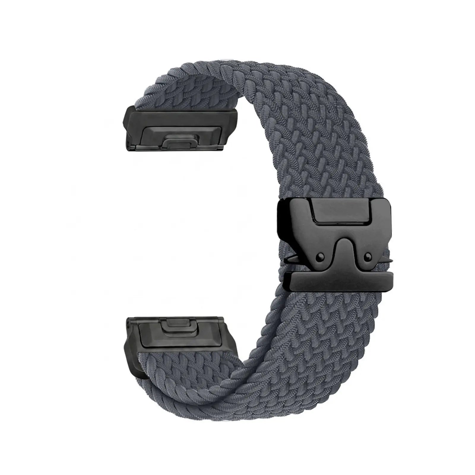 Bracelet tressé boucle en P Garmin Instinct (gris foncé avec noir)