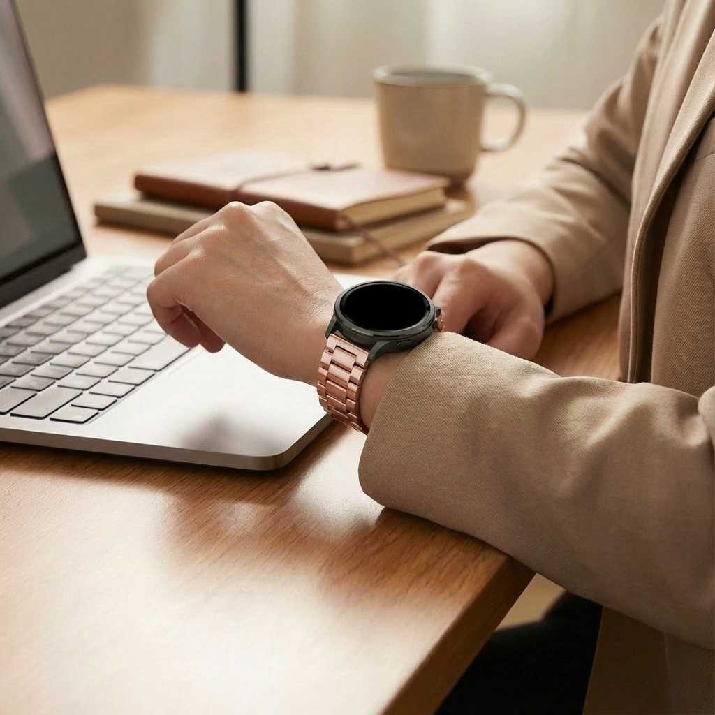 Bandz Bracelet acier 'Classic' Garmin Venu 2 Plus (rose)