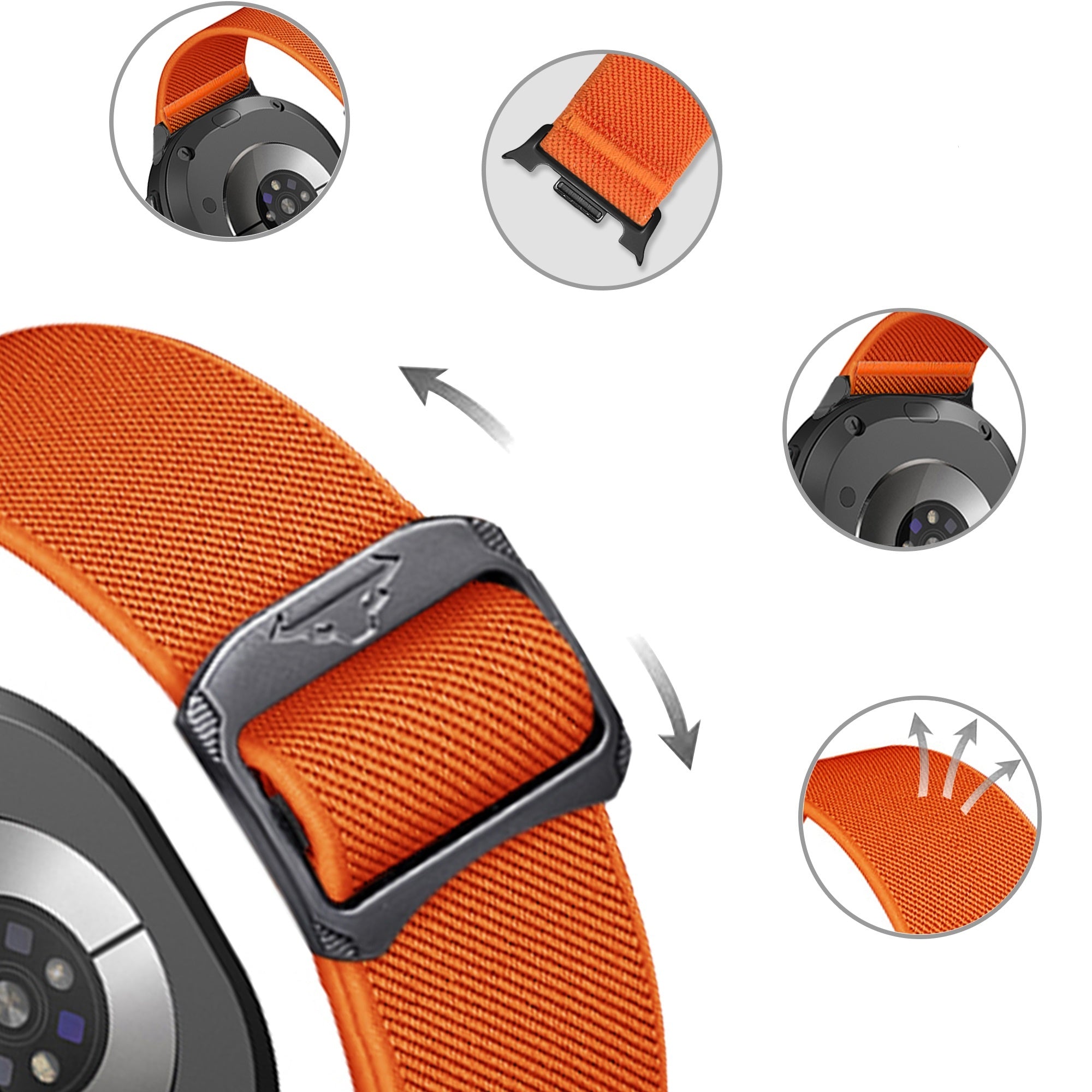 Bracelet elastique Samsung Galaxy Watch 8 - 40mm (orange)