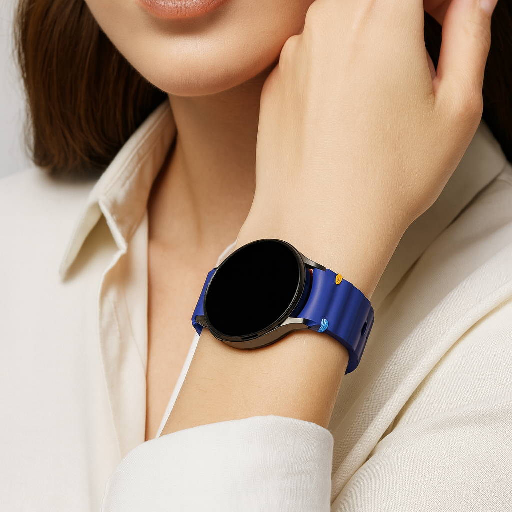 Bandz Samsung Galaxy Watch 4 Classic 46mm Wave Strap 'Easy Fit' (Dark Blue)