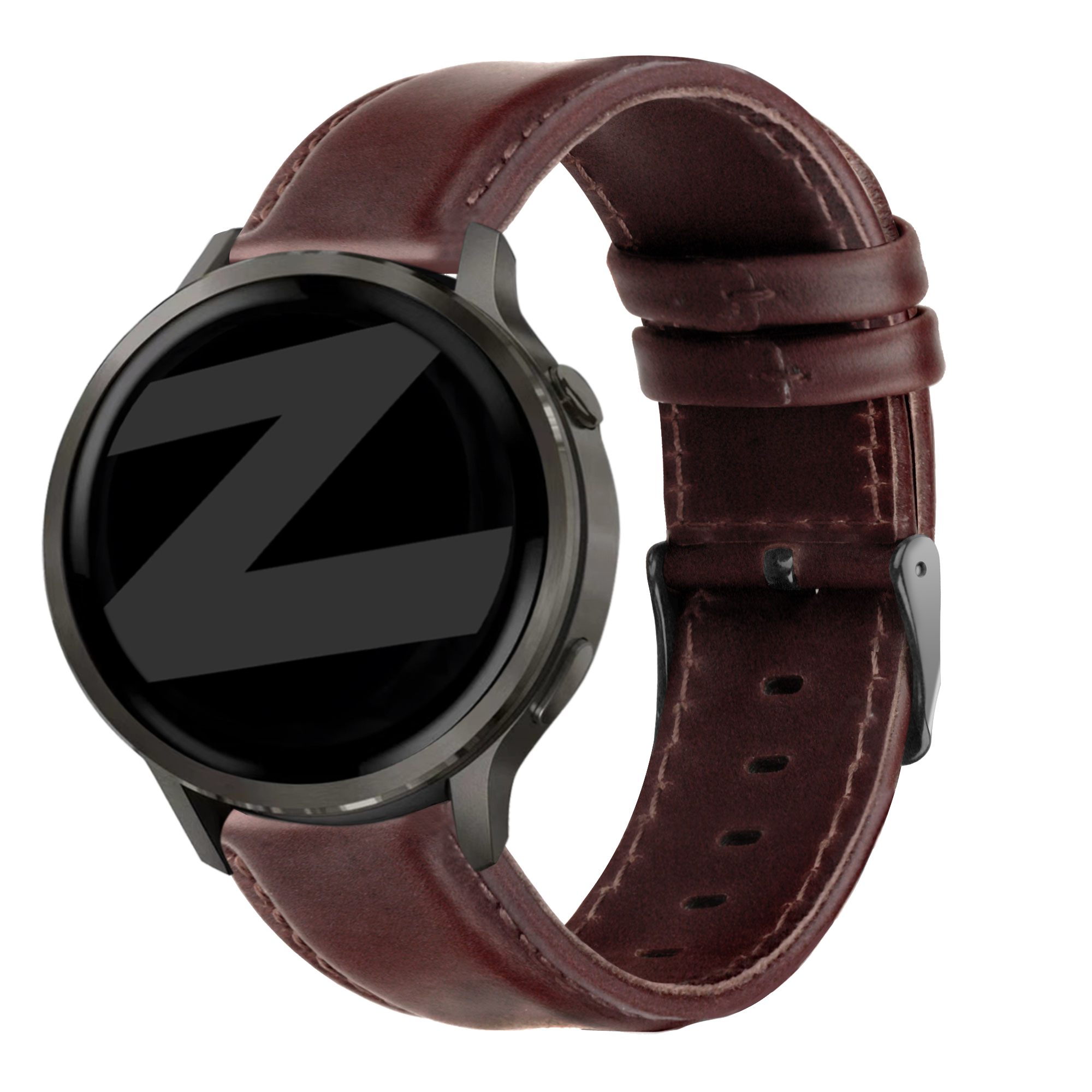Bandz Bracelet cuir 'Classic' Garmin Vivoactive 3 (marron foncé)
