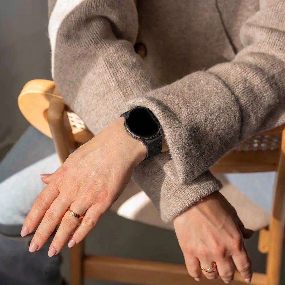 Bandz Bracelet silicone 'Léopard' Garmin Approach S42 (noir)