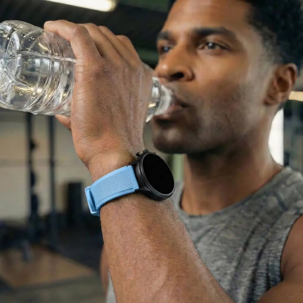 Fossil Gen 5 Silicone Strap (Sand Blue)