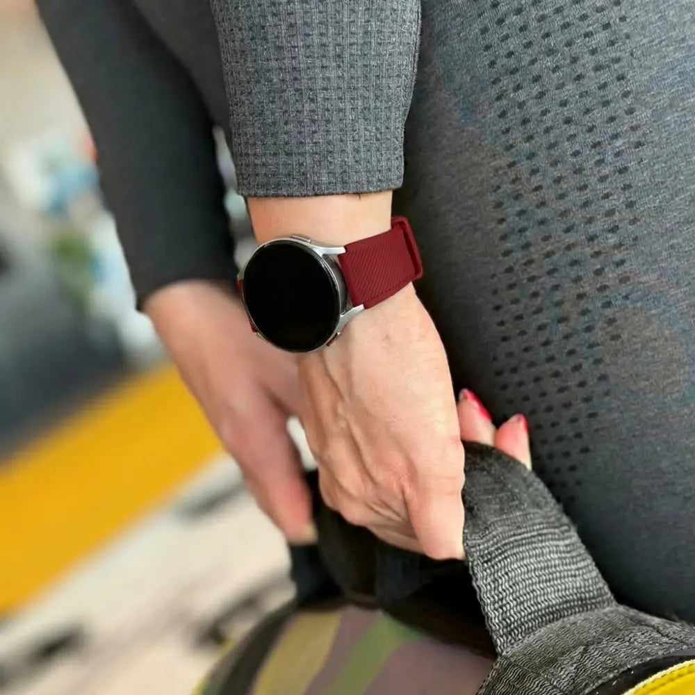 Samsung Galaxy Watch 4 44mm Silicone Strap with Buckle (Burgundy Red)