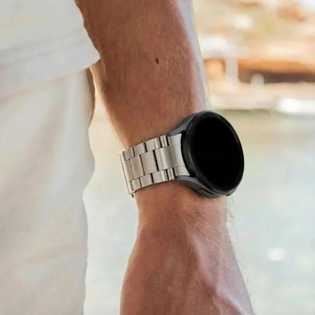 Bandz Samsung Galaxy Watch FE Titanium Link Strap (Silver)