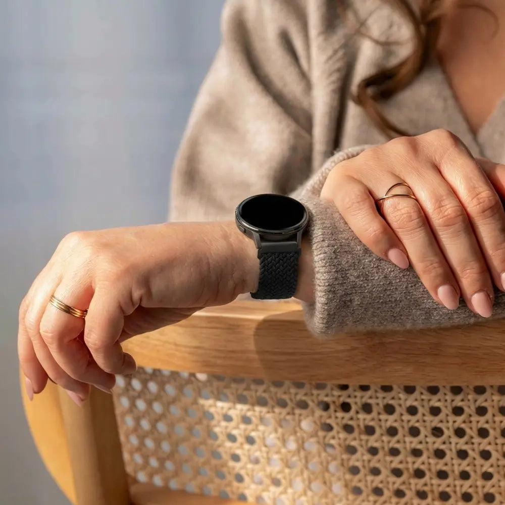 Bandz Bracelet tressé 'Parachute' Garmin Approach S44 (noir)