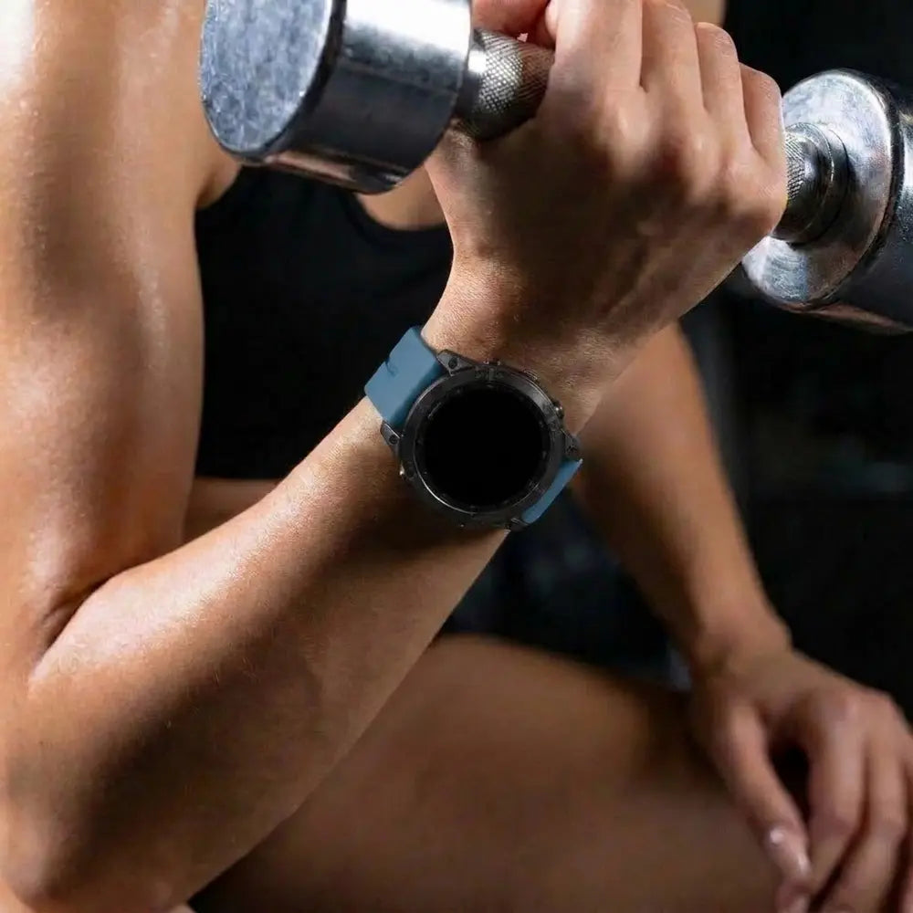 Garmin Fenix 7 D-Buckle Silicone Strap (Grey-Blue)