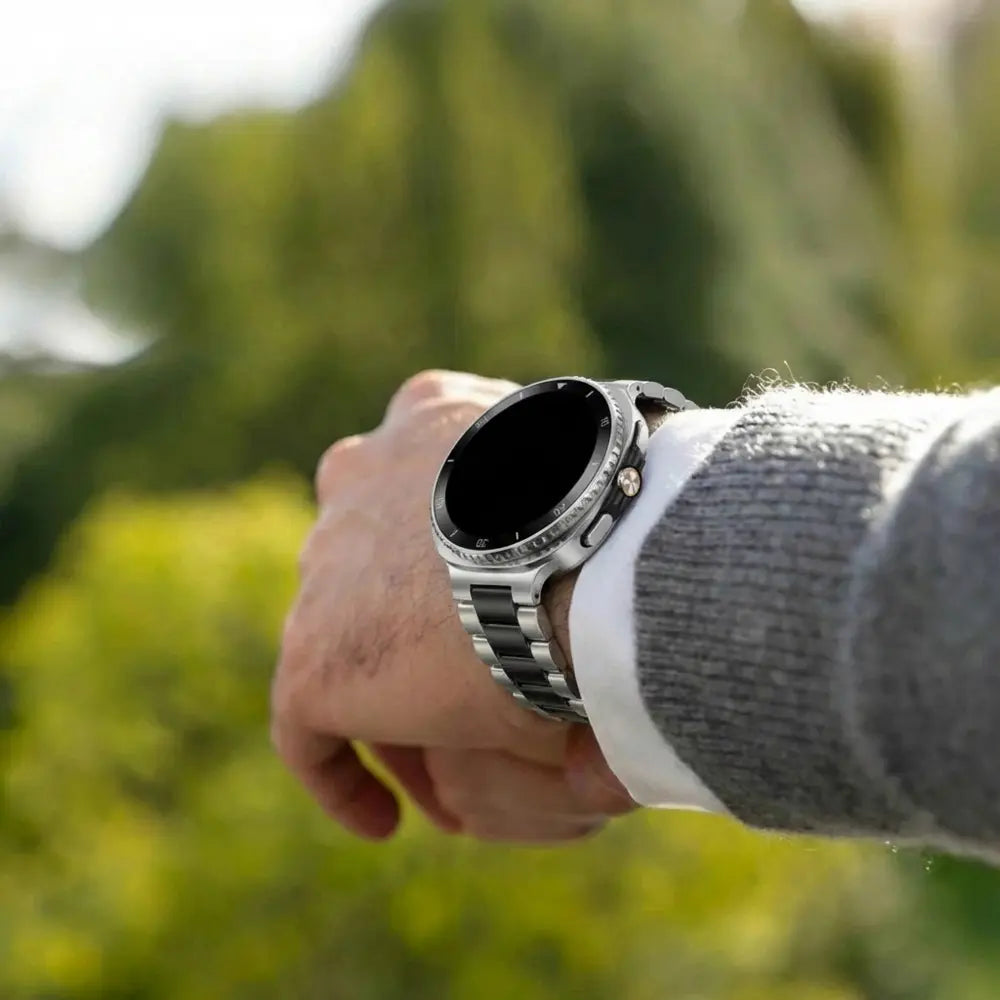 Samsung Galaxy Watch 8 Classic stalen bandje (zilver/zwart)