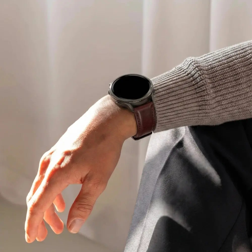 Bandz Bracelet cuir 'Classic' Garmin Forerunner 165 (marron foncé)