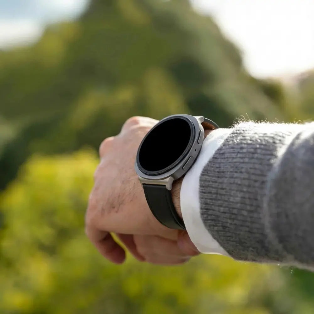 Bandz Samsung Galaxy Watch 8 - 40mm lederen band 'Classic' (zwart)