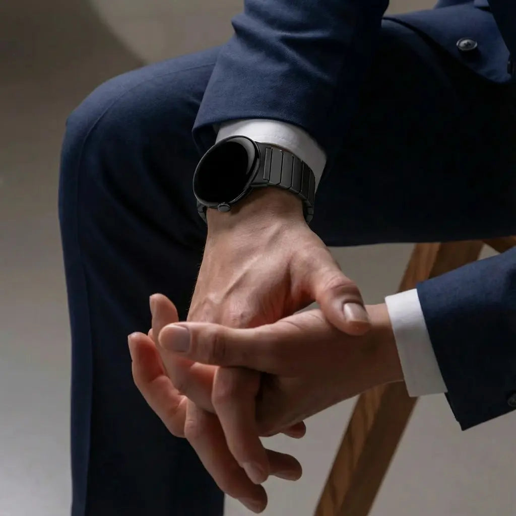 Bracelet acier à maillons 'Premium' Google Pixel Watch 3 - 45mm (noir)