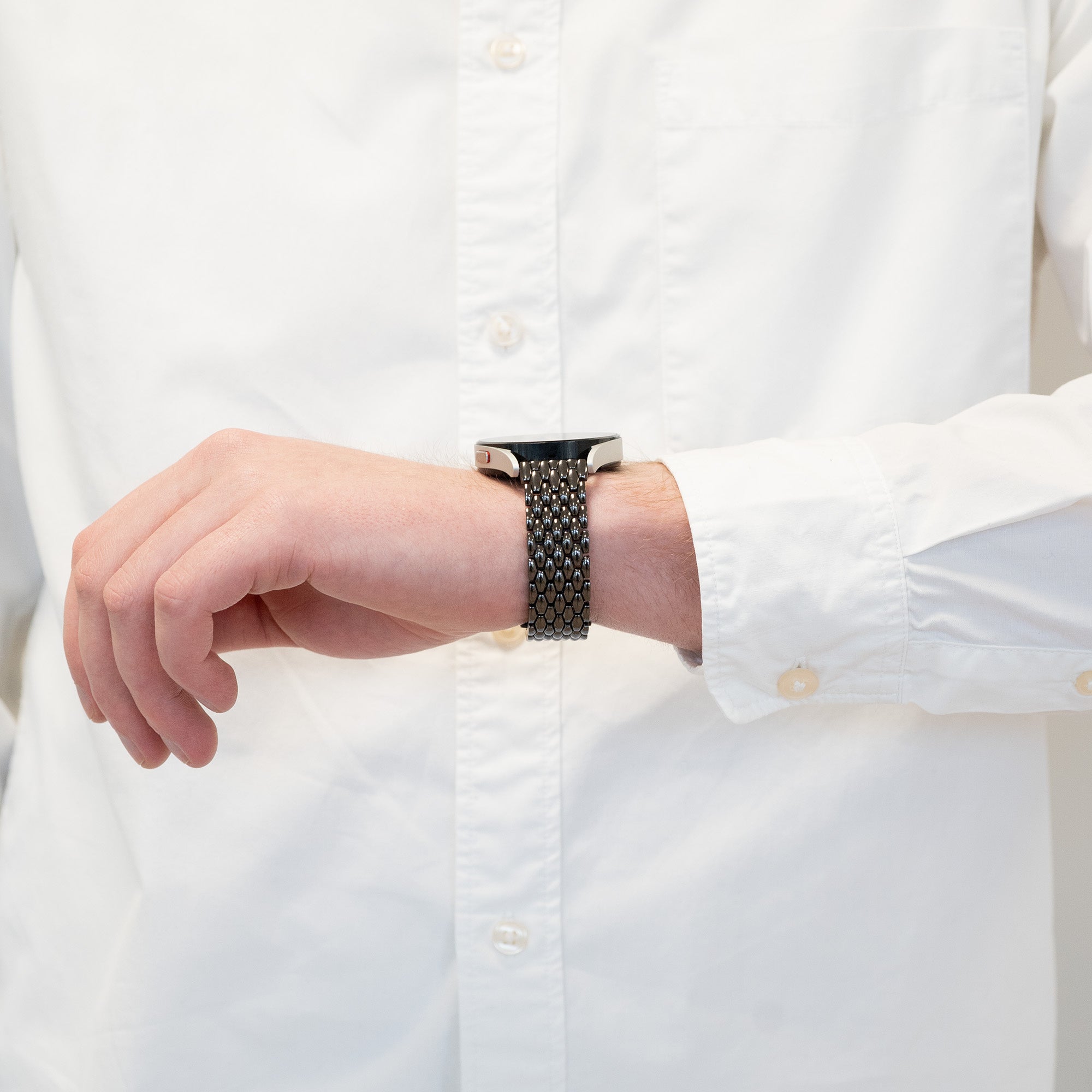 Bandz Bracelet acier 'Dragon' Garmin Forerunner 245 (noir)